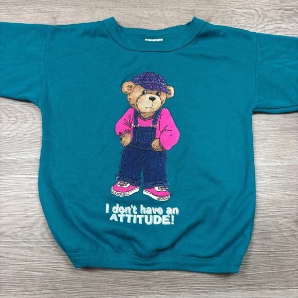 Vintage Thank Goodness For Kids TGFK Don't Have an Attitude Sweatshirt Medium - Picture 2 of 9